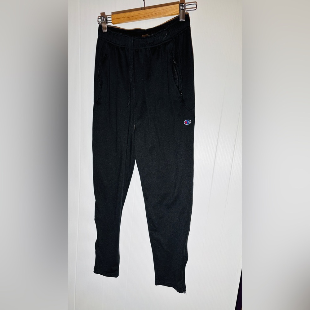 Champion Black Logo Waistband Pants size small